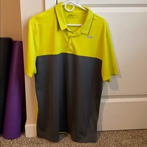 Nike Men’s Dri-FIT Golf Polo - Yellow & Grey
